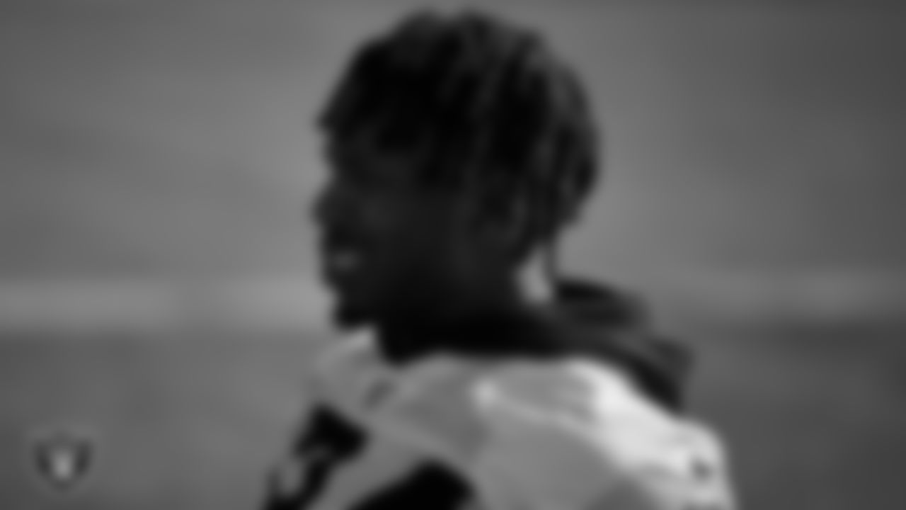 Las Vegas Raiders wide receiver Tyron Johnson (84) at a workout during phase two of the offseason program.
