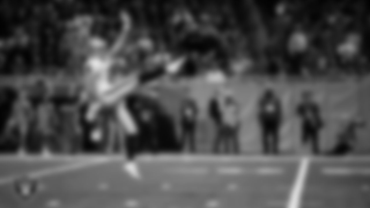 Las Vegas Raiders punter AJ Cole (6) during the regular season away game against the Detroit Lions at Ford Field.