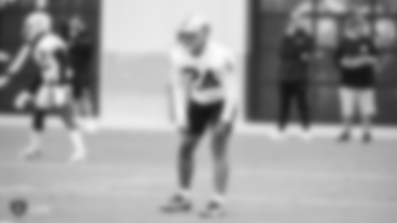 Raiders safety Johnathan Abram (24) on the field for a preseason practice.