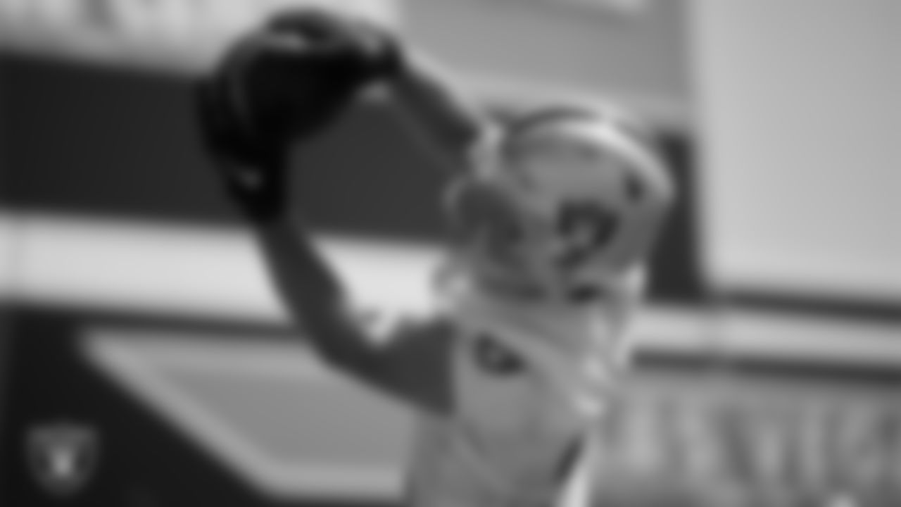 Las Vegas Raiders wide receiver Hunter Renfrow (13) at an Organized Team Activity (OTA).