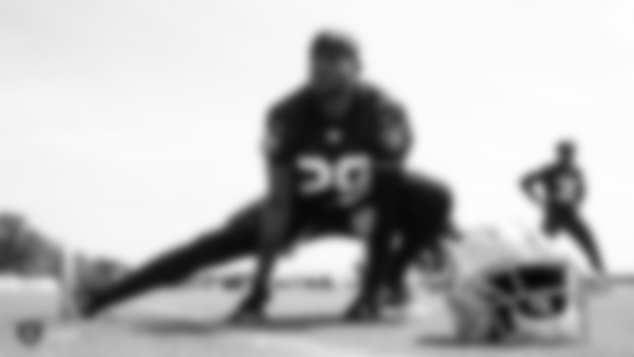 Raiders safety Lamarcus Joyner (29) at an Organized Team Activity (OTA) at the Raiders Practice Facility in Alameda, Calif.