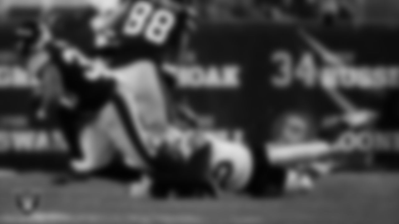 Las Vegas Raiders safety Tre'von Moehrig (25) makes a tackle during the regular season away game against the Pittsburgh Steelers at Acrisure Stadium.