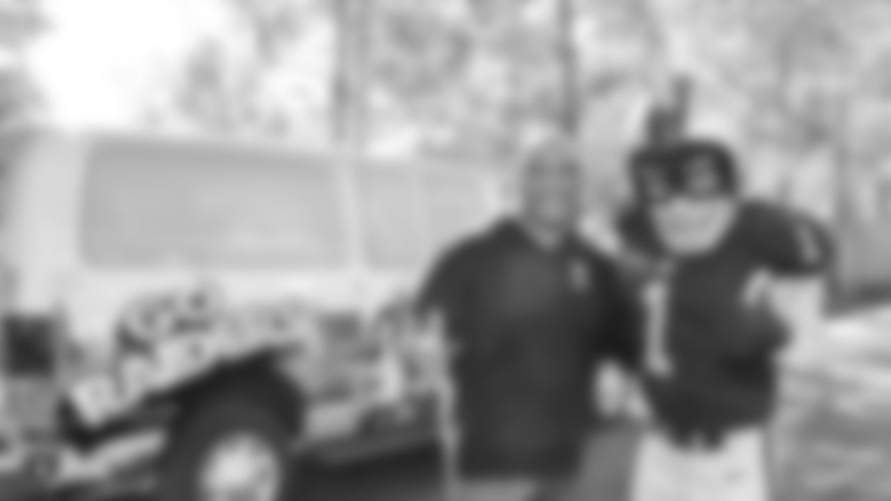 The Raiders, represented by alumnus Chris McLemore and the Raiderettes, help remodel the Ronald McDonald House Charities playroom (RMHC) and give the RMHC van a facelift for families and children receiving inpatient and outpatient medical treatment at local hospitals who live more than 30 miles outside the Greater Las Vegas Area, Tuesday, October 30, 2018, in Las Vegas, Nevada.