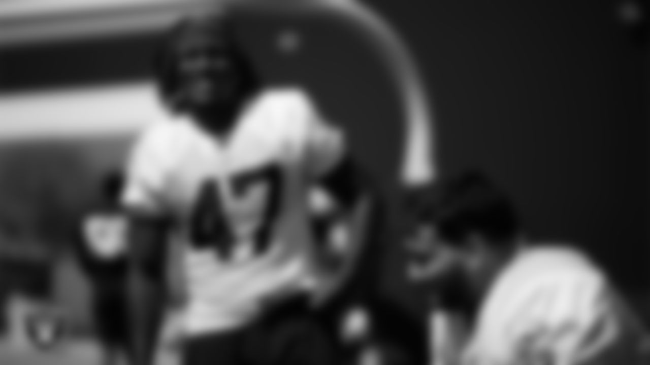 Las Vegas Raiders running back Sincere McCormick (47) during practice at Intermountain Health Performance Center.
