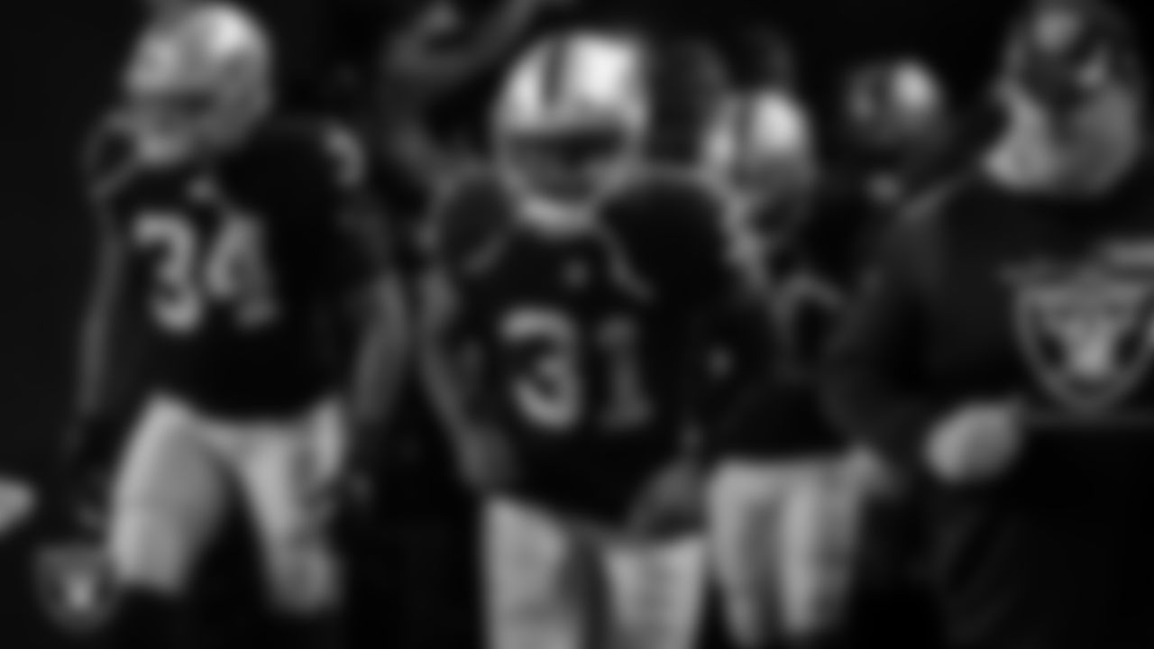 Las Vegas Raiders running back Peyton Barber (31) takes the field before their regular season home game against the Los Angeles Chargers.