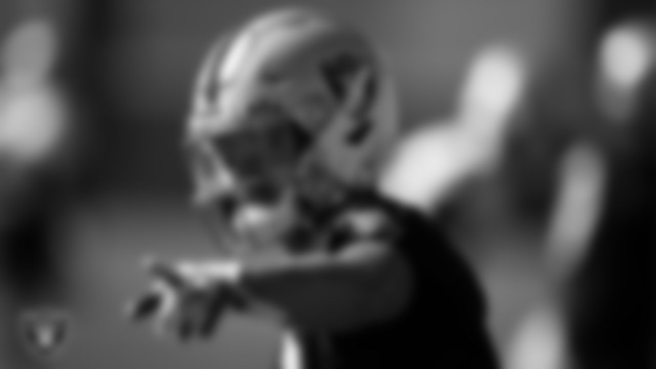 Las Vegas Raiders wide receiver Dillon Stoner (16) during practice at Intermountain Healthcare Performance Center.
