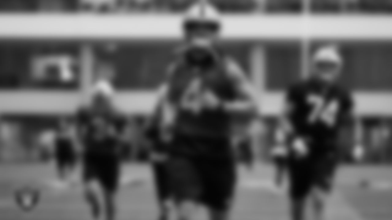 Las Vegas Raiders quarterback Derek Carr (4) during practice at Intermountain Healthcare Performance Center.