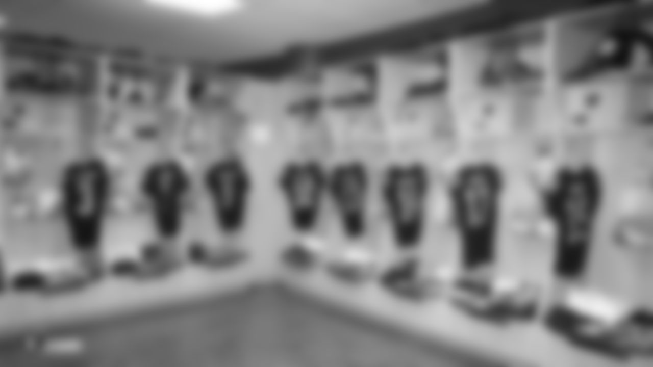 The Raiders locker room before their preseason game against the Green Bay Packers at IG Field.