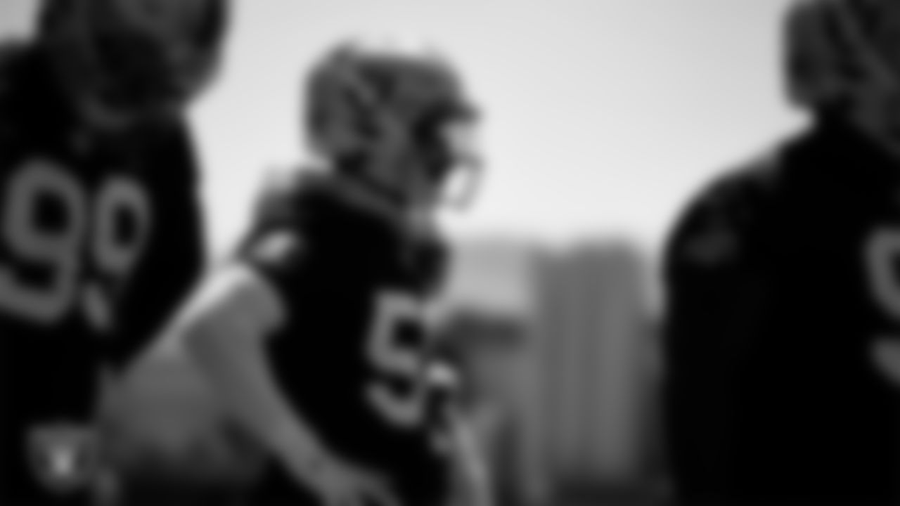 Las Vegas Raiders linebacker Jayon Brown (50) during Day Three of 2022 Veteran Minicamp.