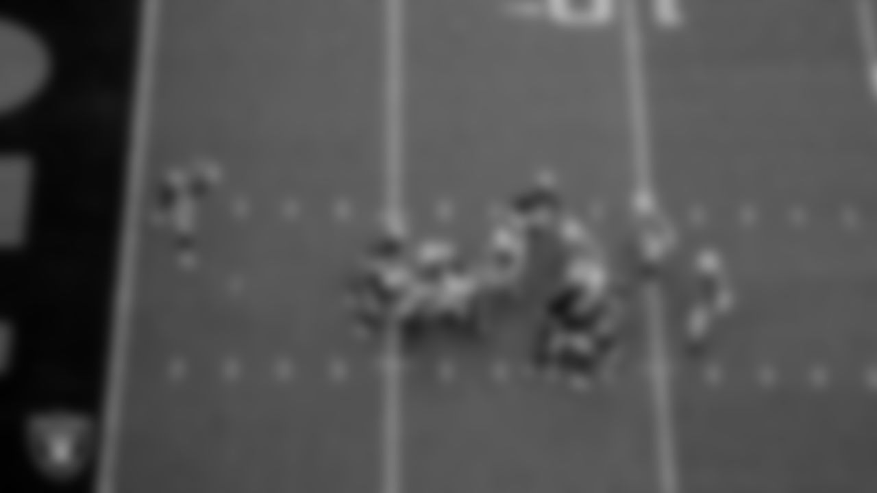 Las Vegas Raiders punter AJ Cole (6) punts during the regular season home game against the Arizona Cardinals at Allegiant Stadium.