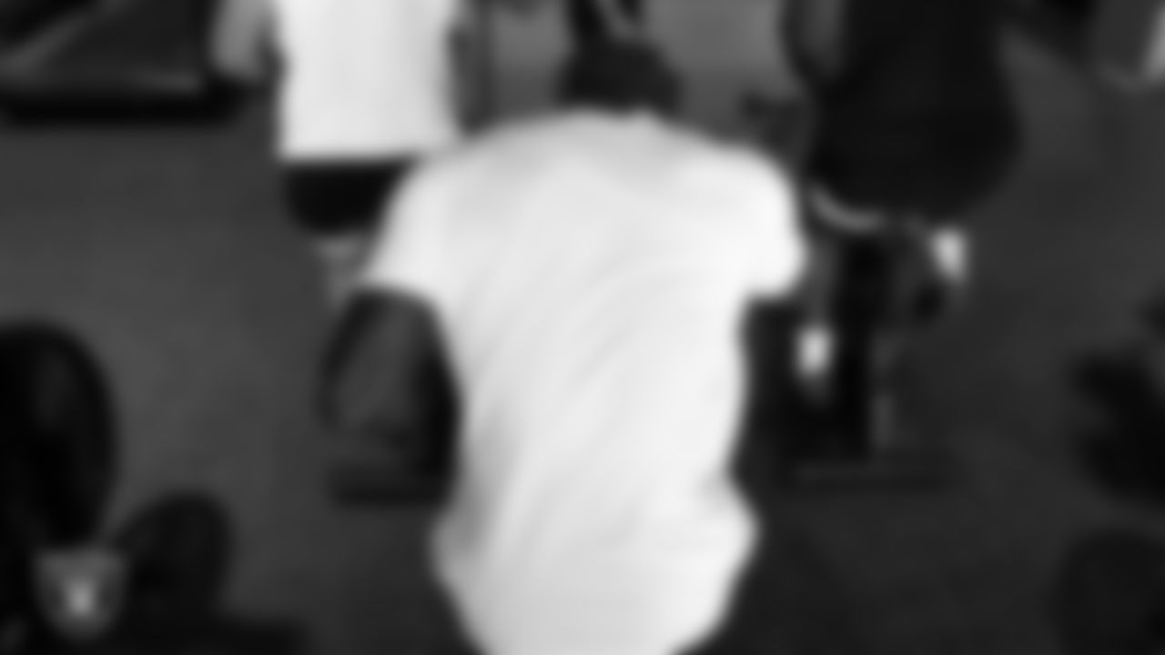 Las Vegas Raiders wide receiver Henry Ruggs III (11) in the weight room for a workout at 2020 Training Camp
