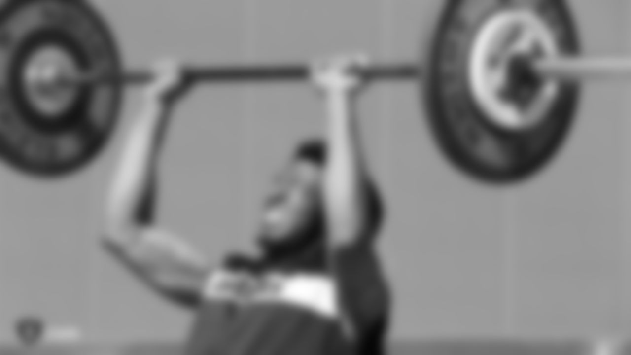 Raiders wide receiver Saeed Blacknall at a workout during phase one of the offseason program at the Raiders Practice Facility in Alameda, Calif.