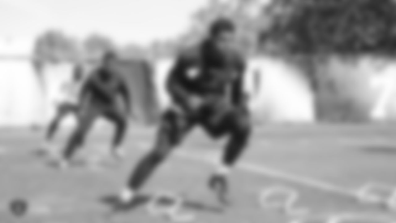 Raiders wide receiver Tyrell Williams at a workout during phase one of the offseason program at the Raiders Practice Facility in Alameda, Calif.