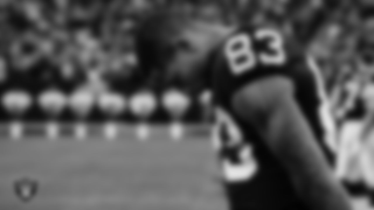 Las Vegas Raiders tight end Darren Waller (83) during the national anthem before the regular season home game against the San Francisco 49ers at Allegiant Stadium.