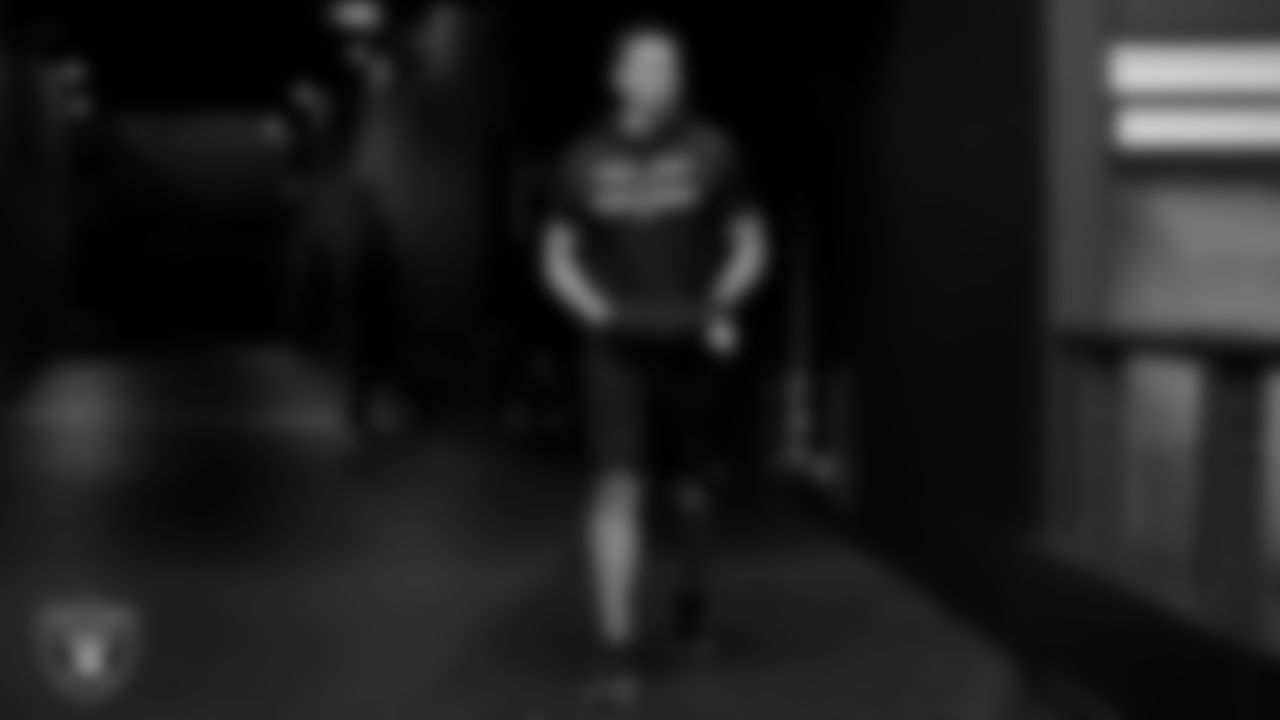Las Vegas Raiders head strength and conditioning A.J. Neibel walks down the tunnel before the regular season away game against the Dallas Cowboys.