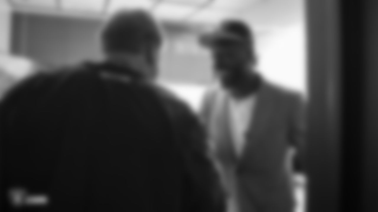 Wide receiver Antonio Brown arrives at the Oakland Raiders Practice Facility in Alameda, Calif.