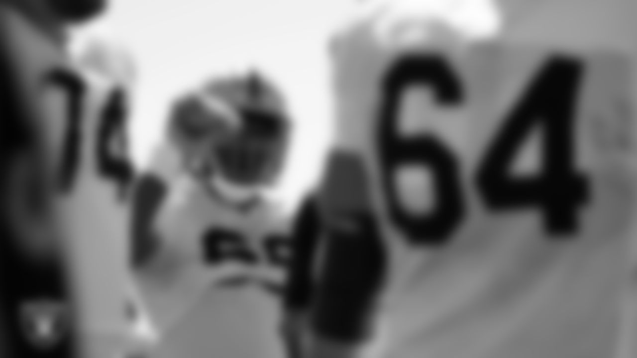 Las Vegas Raiders guard Dylan Parham (66) during practice at Intermountain Healthcare Performance Center.