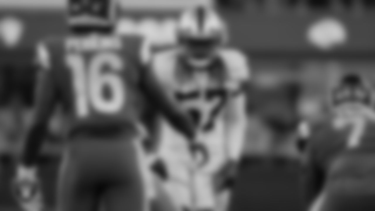 Las Vegas Raiders linebacker Asmar Bilal (57) during the preseason game against the Los Angeles Rams at SoFi Stadium.