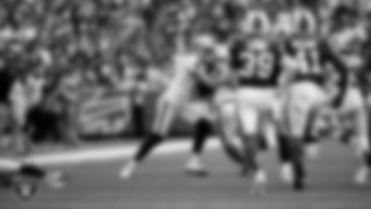 Las Vegas Raiders kicker Daniel Carlson (2) during the regular season away game against the Buffalo Bills at Highmark Stadium.
