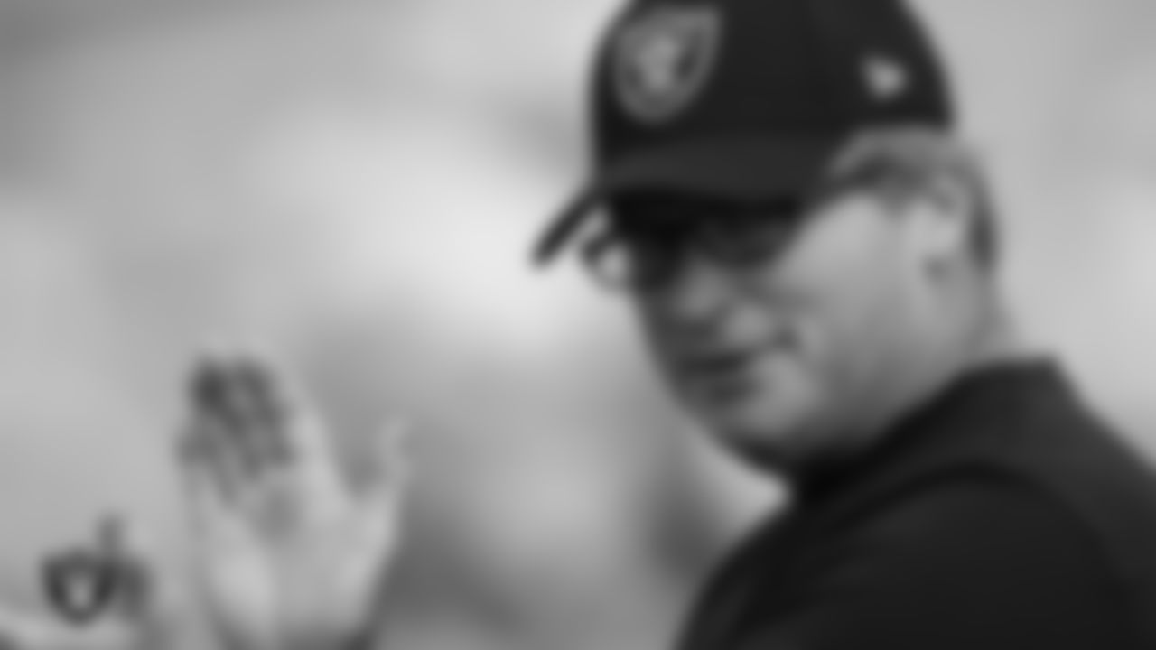 Las Vegas Raiders Head Coach Jon Gruden on the field for a joint practice with the Los Angeles Rams at 2021 Training Camp.