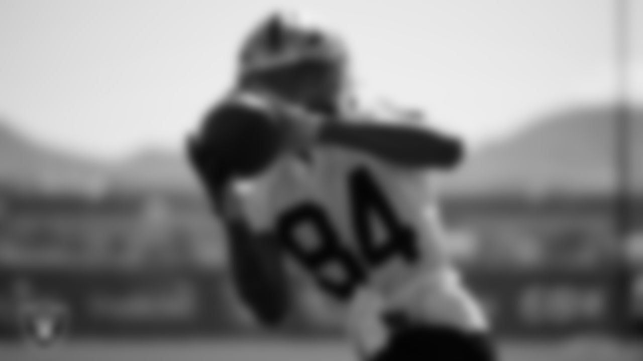 Las Vegas Raiders wide receiver Keelan Cole (84) during practice at Intermountain Healthcare Performance Center.