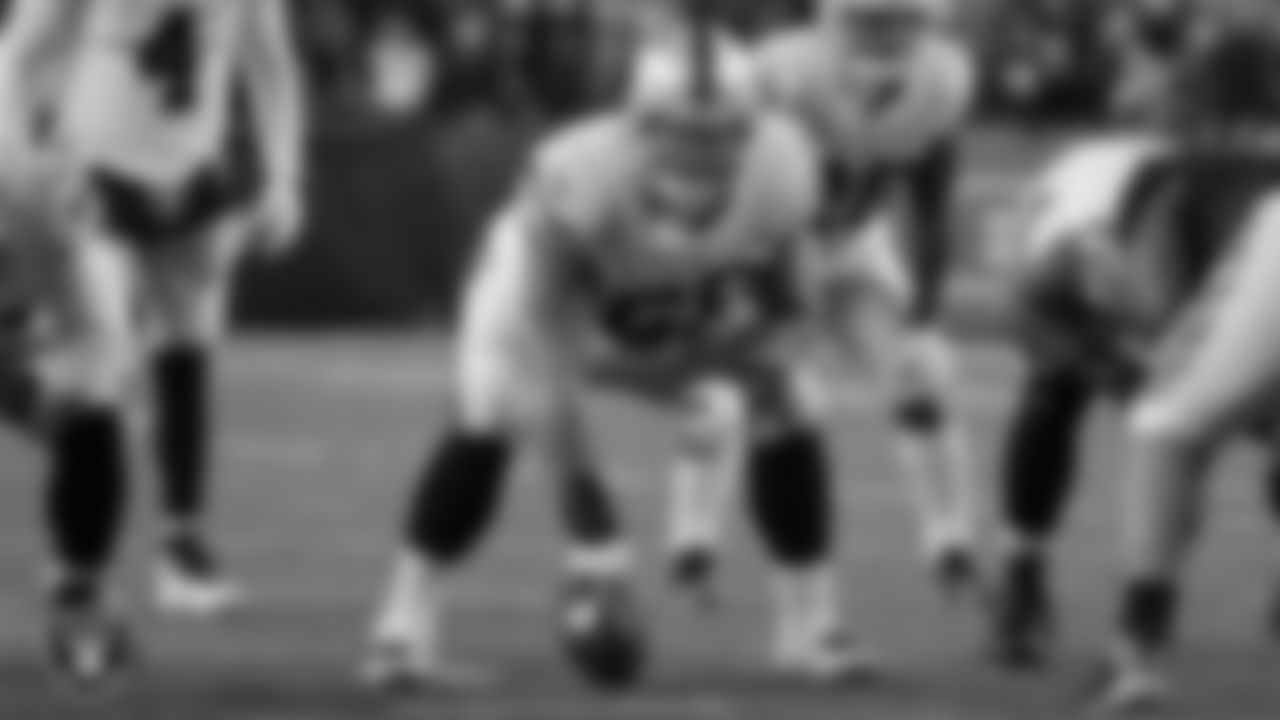 Las Vegas Raiders center Andre James (68) during the postseason away game against the Cincinnati Bengals.