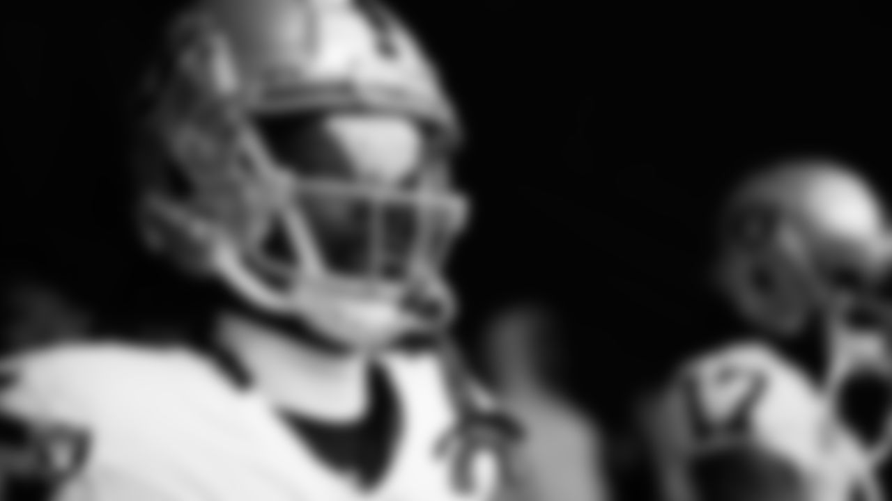 Las Vegas Raiders wide receiver Kristian Wilkerson (83) waits for the team to be introduced onto the field before the regular season away game against the Buffalo Bills at Highmark Stadium.