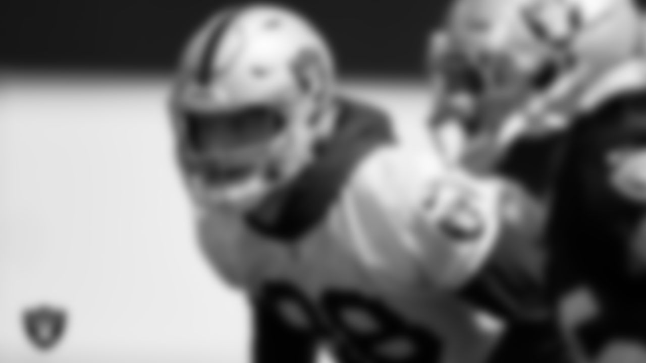 Las Vegas Raiders defensive end Maxx Crosby (98) during practice at Intermountain Healthcare Performance Center.