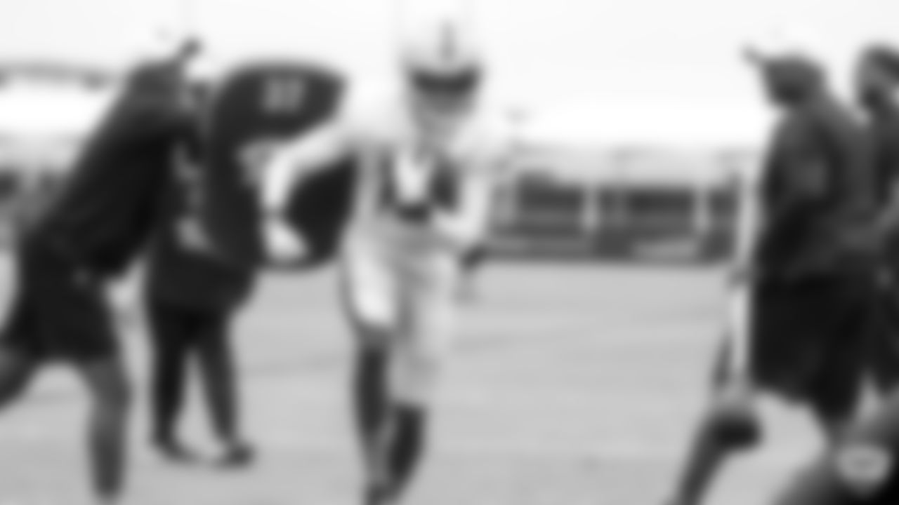 Raiders wide receiver J.J. Nelson (15) on the field for practice at 2019 Training Camp.