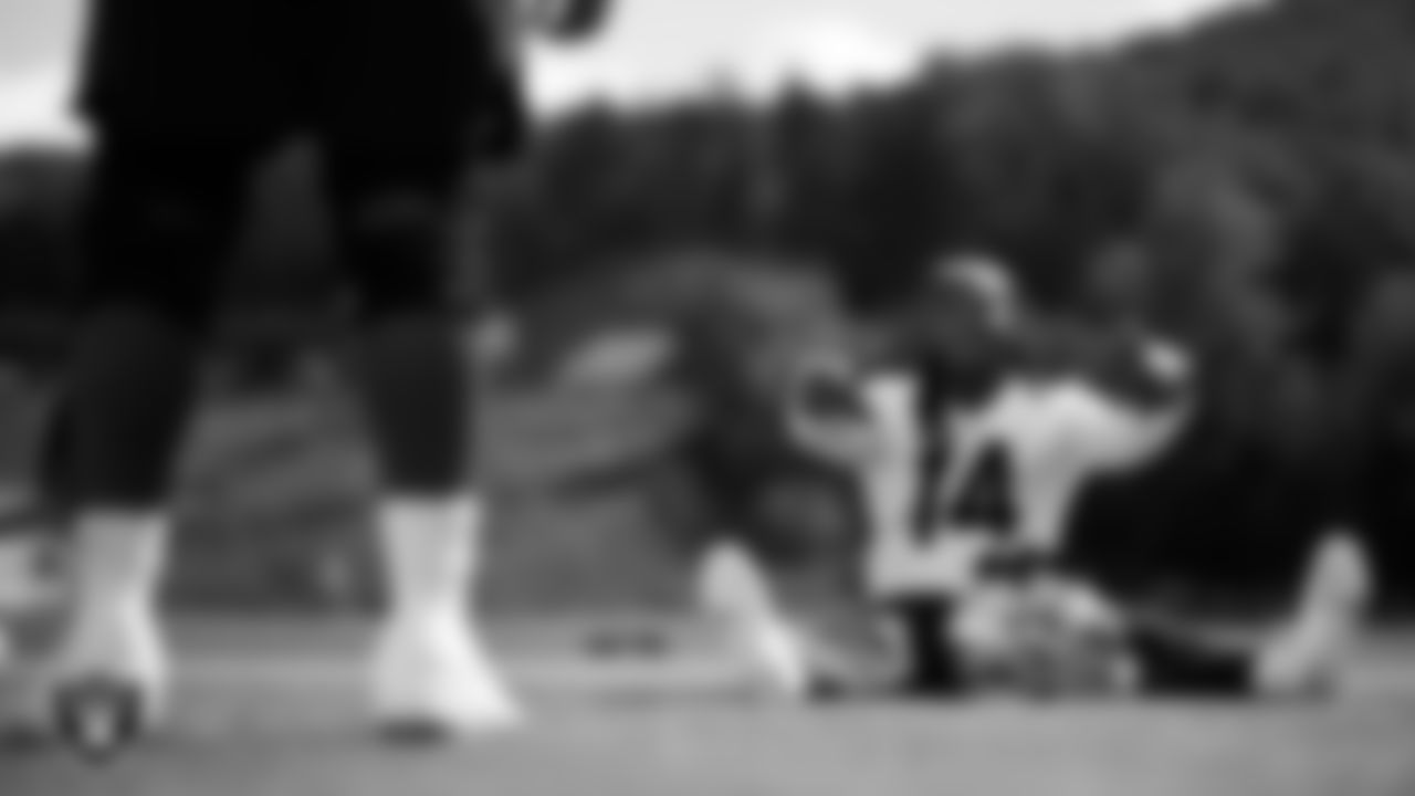 Las Vegas Raiders wide receiver Marquez Callaway (14) during practice at The Greenbrier Sports Performance Center.
