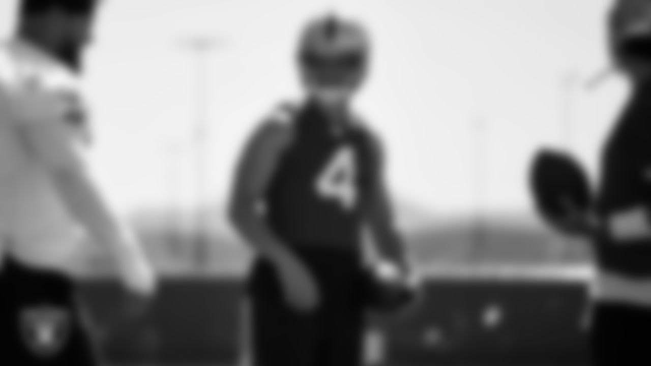 Las Vegas Raiders quarterback Derek Carr (4) during Mandatory Minicamp.