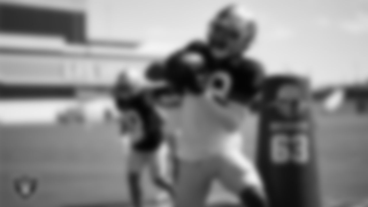 Las Vegas Raiders safety Chris Smith II (29) during practice at Intermountain Health Performance Center.