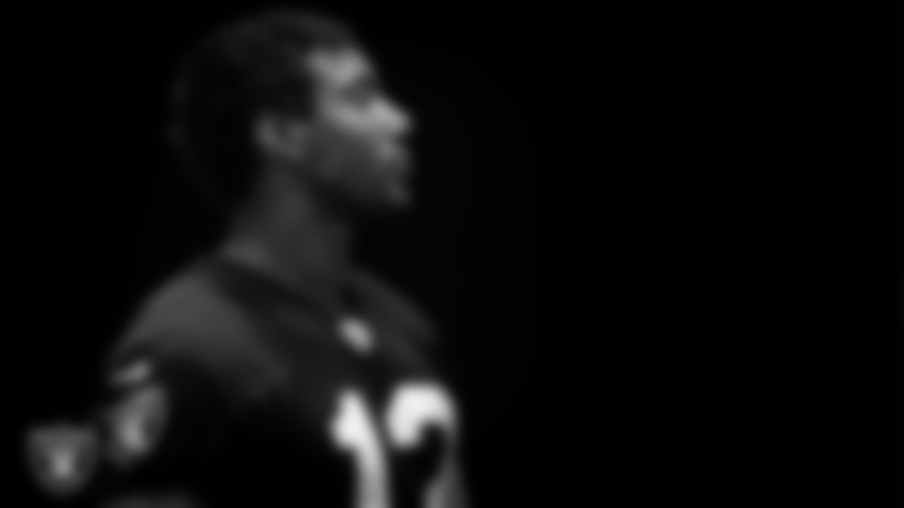 Las Vegas Raiders wide receiver Zay Jones (12) during practice.