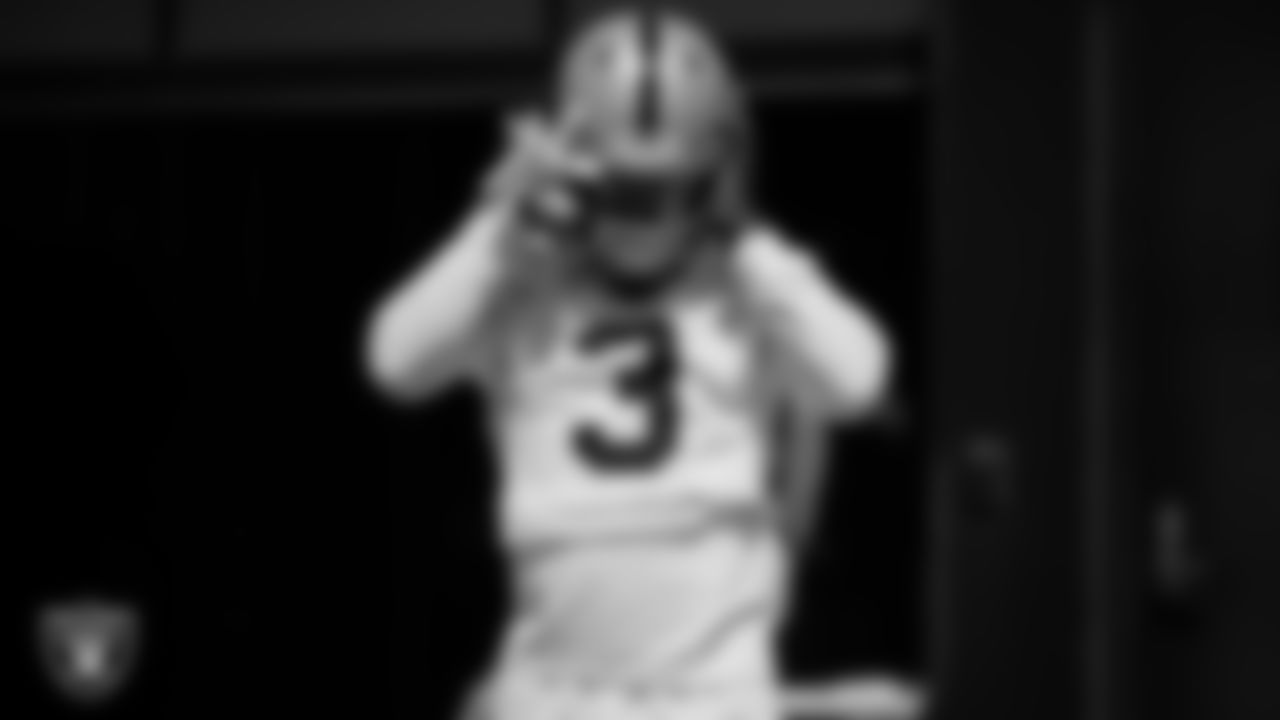 Las Vegas Raiders wide receiver DeAndre Carter (3) during practice at Intermountain Health Performance Center.