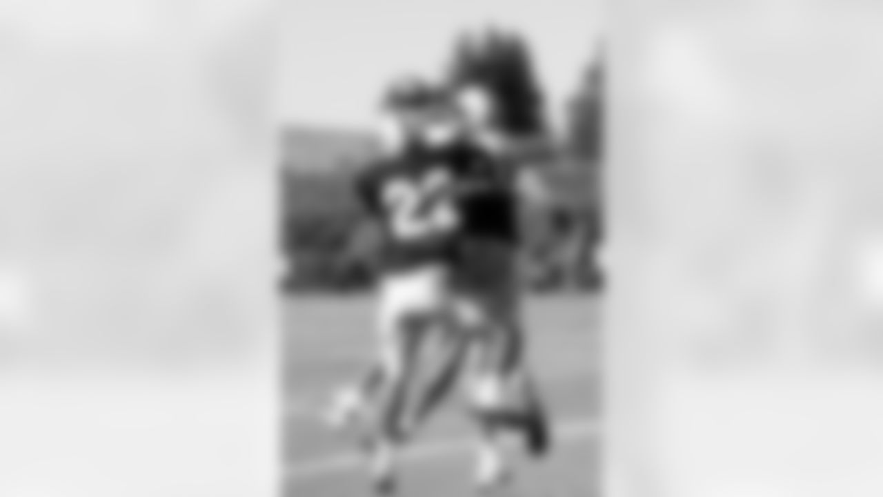 CB Walter McFadden defends WR Chaz Schilens.