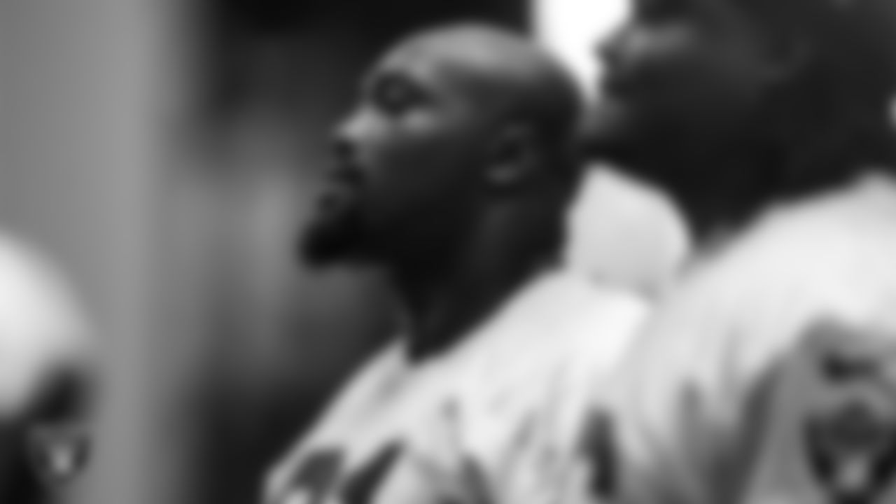 Las Vegas Raiders center Rodney Hudson (61) during practice.
