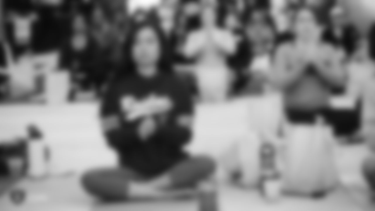 The Las Vegas Raiders Family Association hosted a Yoga class and fundraiser to commemorate the NFL's October Crucial Catch Campaign and to help the American Cancer Society's "Making Strides" campaign fight breast cancer through research and early detection.