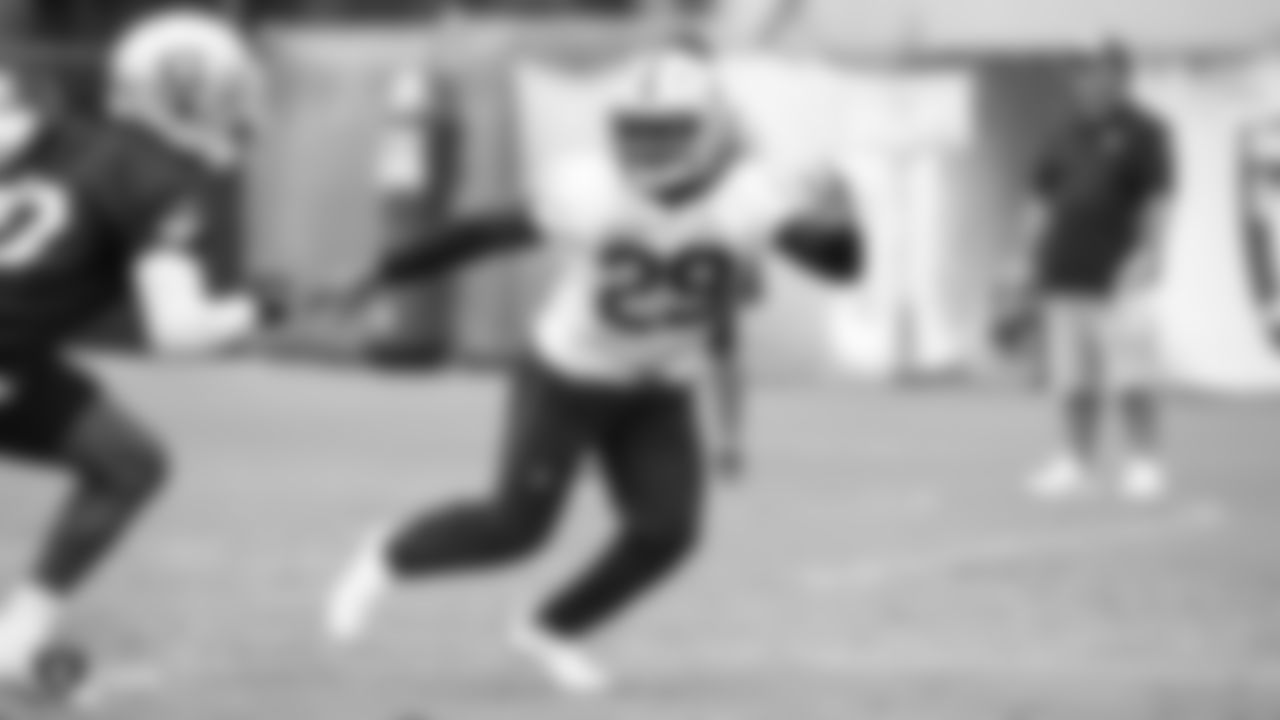 Raiders safety Lamarcus Joyner (29) on the field for practice.