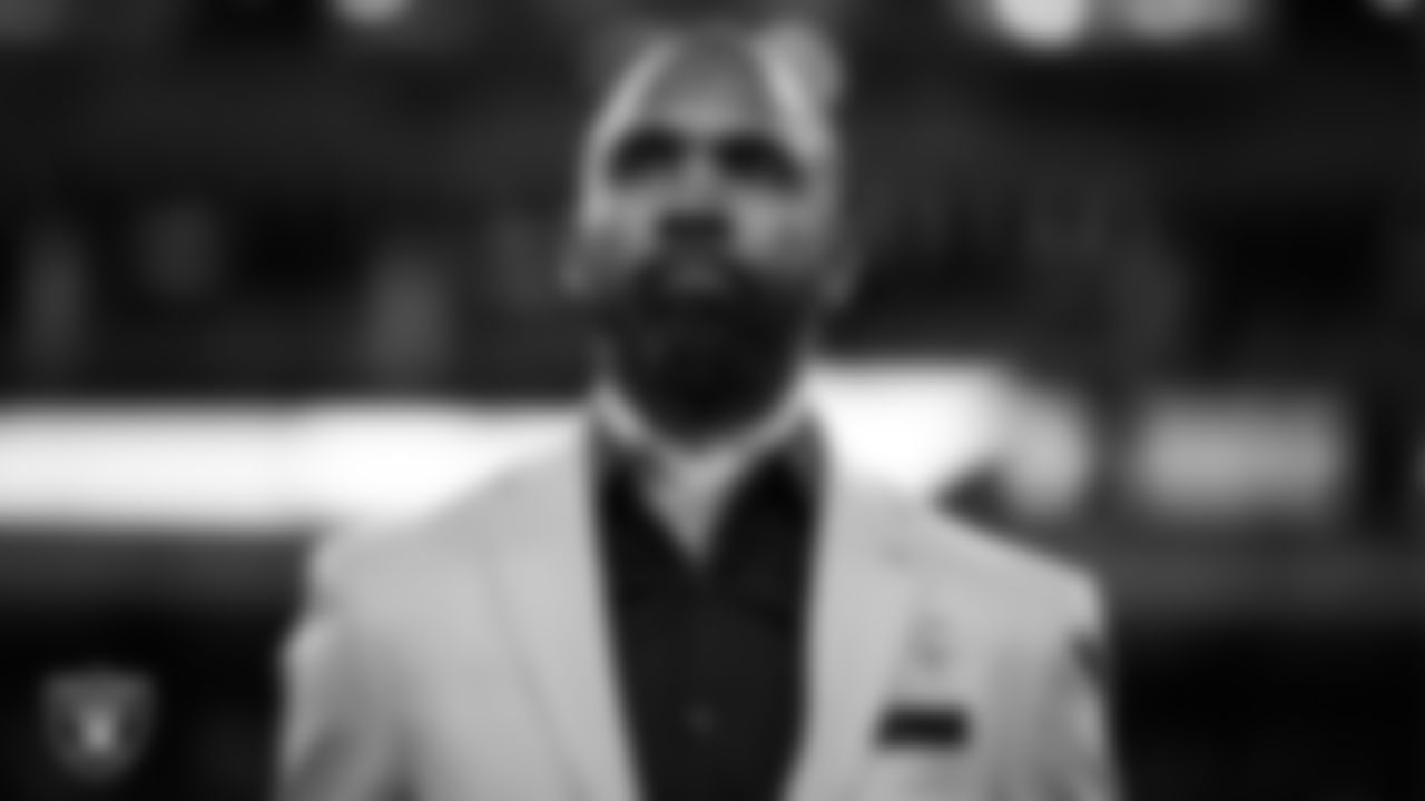 Las Vegas Raiders Hall of Famer, Charles Woodson, before being presented with the Ring of Excellence before the Las Vegas Raiders regular season home game against the Kansas City Chiefs.