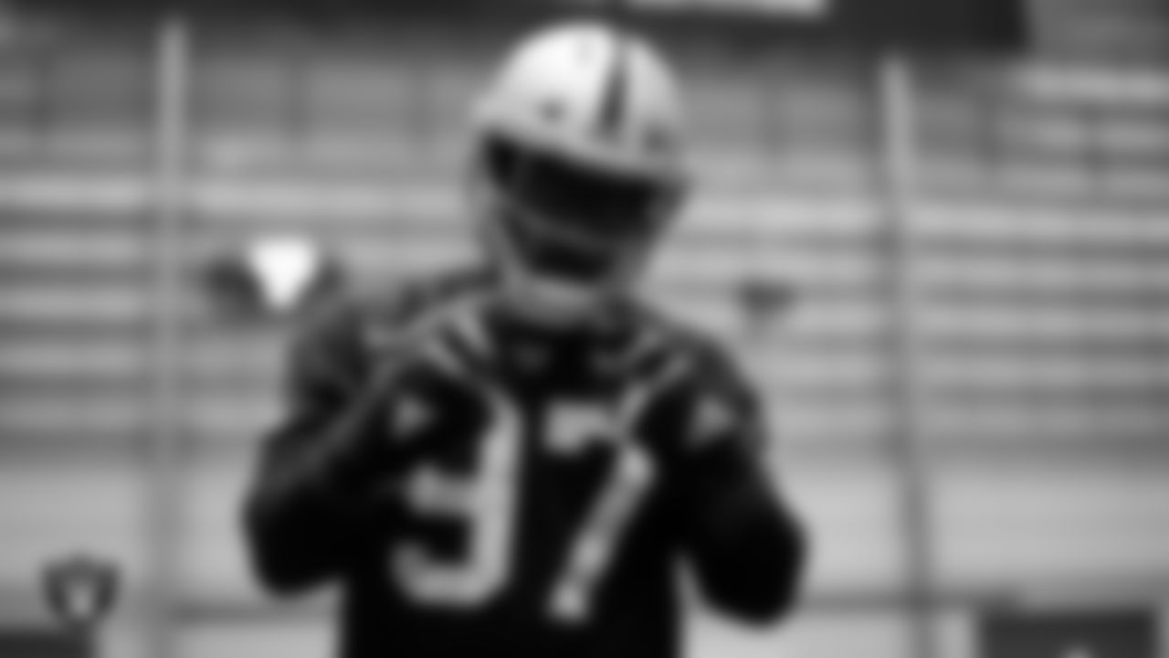 Las Vegas Raiders defensive tackle Damion Square (97) during practice at Intermountain Healthcare Performance Center.