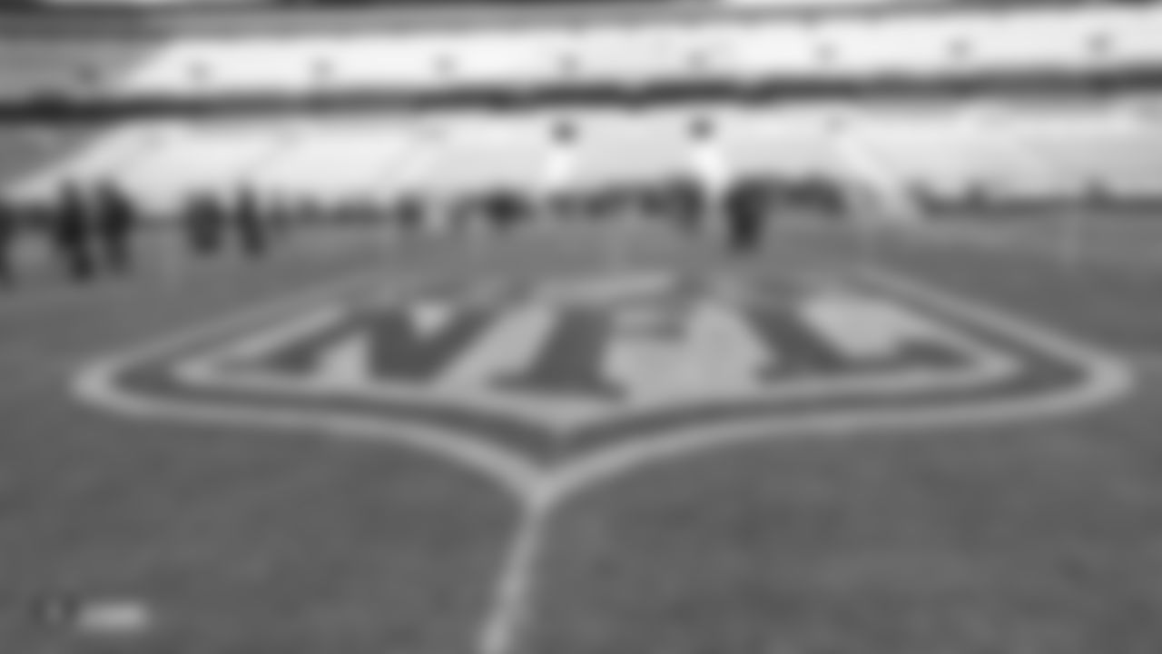 Oakland Raiders players and coaches on the field for a walk through before their game against the Seattle Seahawks, Saturday, October 13, 2018, in London, England.