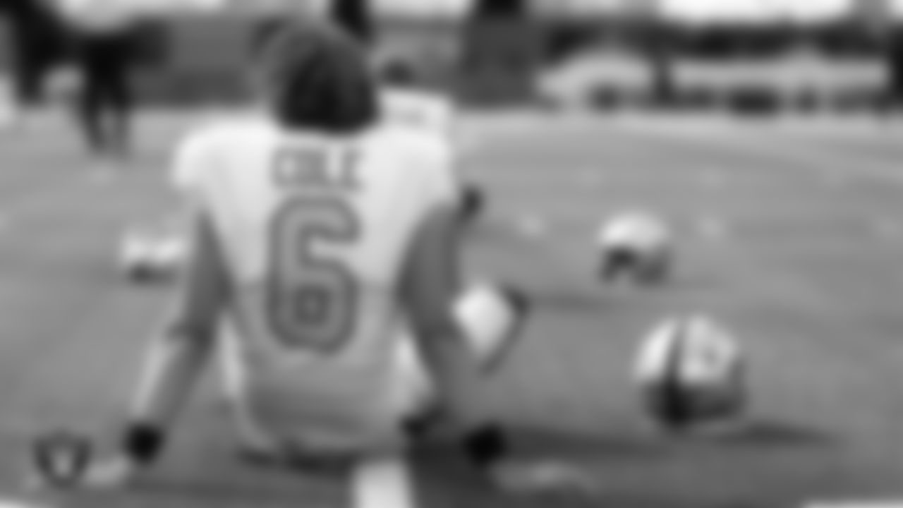 Las Vegas Raiders punter AJ Cole (6) warming up before the regular season away game against the Los Angeles Chargers.