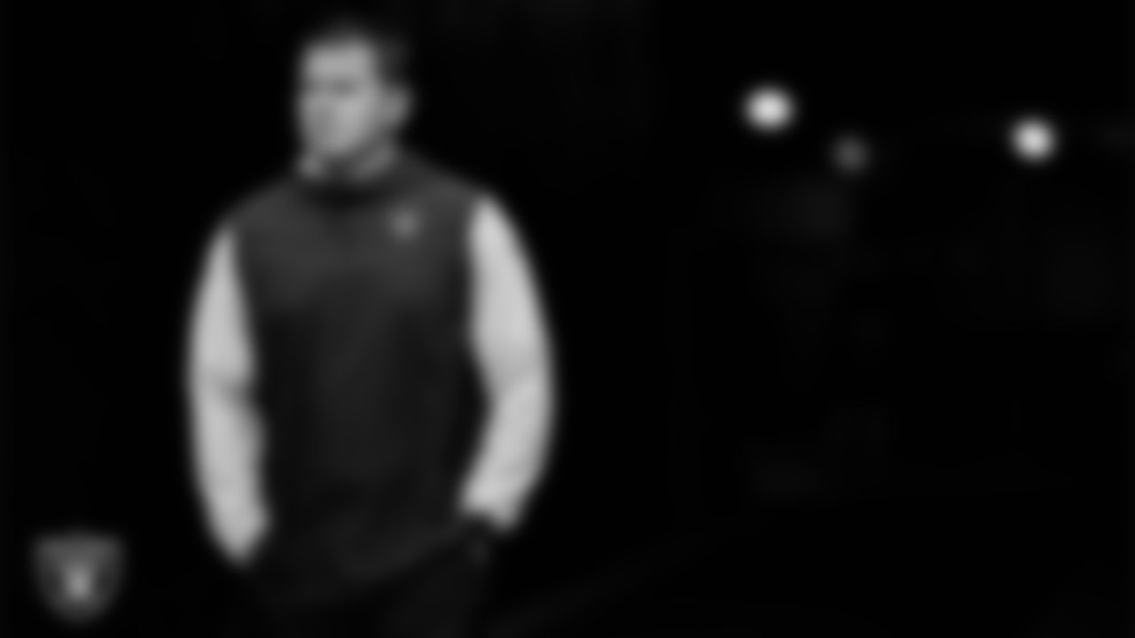 Las Vegas Raiders head strength and conditioning coach A.J. Neibel walks down the tunnel before the regular season away game against the Chicago Bears at Soldier Field.