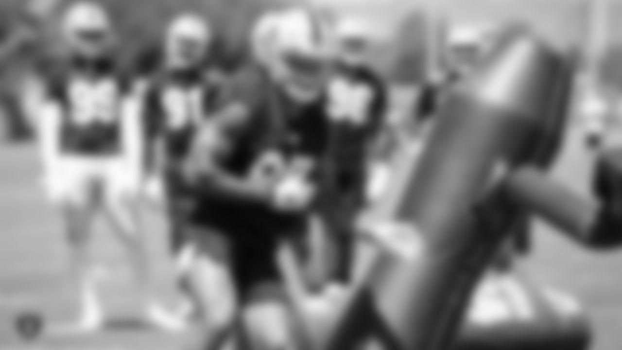 Raiders defensive end Quinton Bell (95) at a Mandatory Minicamp at the Raiders Practice Facility in Alameda, Calif.