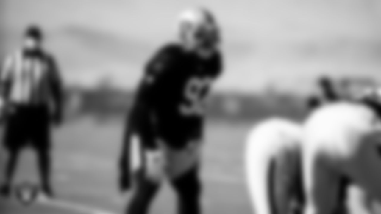 Las Vegas Raiders defensive end Chris Smith (92) during practice.