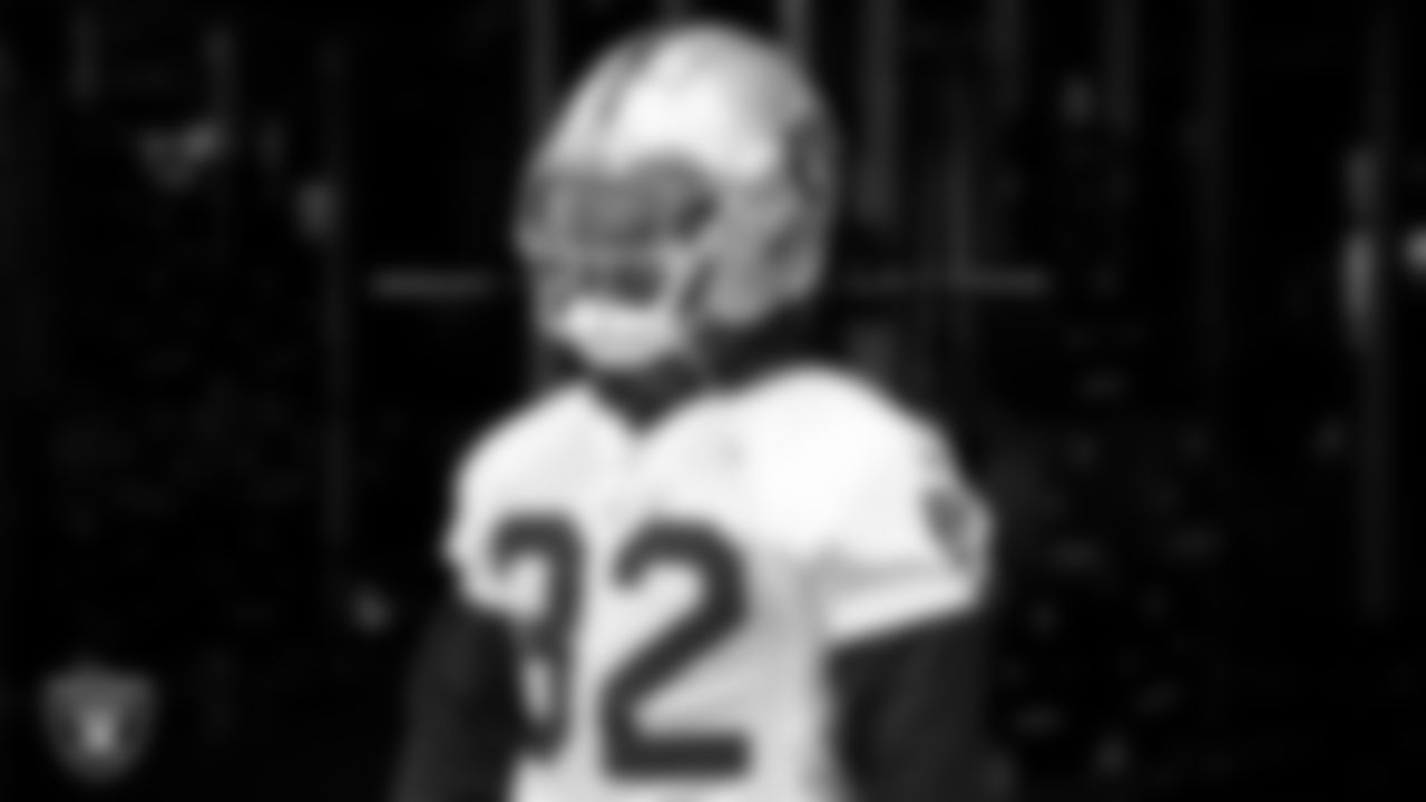 Las Vegas Raiders running back Austin Walter (32) during practice at Intermountain Healthcare Performance Center.