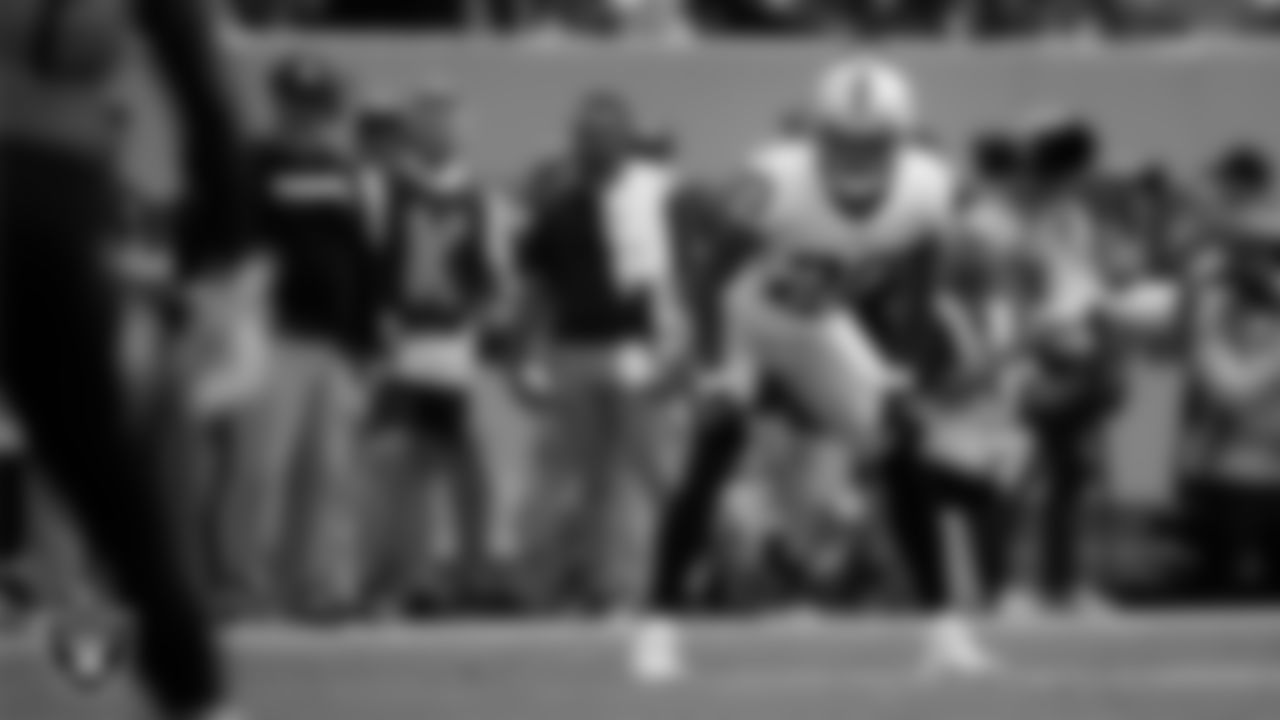 Las Vegas Raiders safety Isaiah Pola-Mao (20) lines up before a kickoff during the regular season away game against the Tennessee Titans at Nissan Stadium.