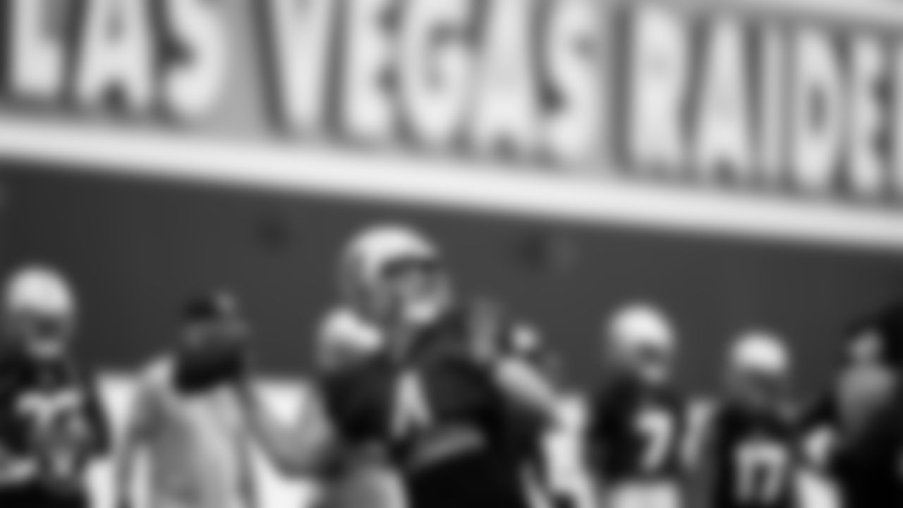 Las Vegas Raiders quarterback Derek Carr (4) during practice at Intermountain Healthcare Performance Center.