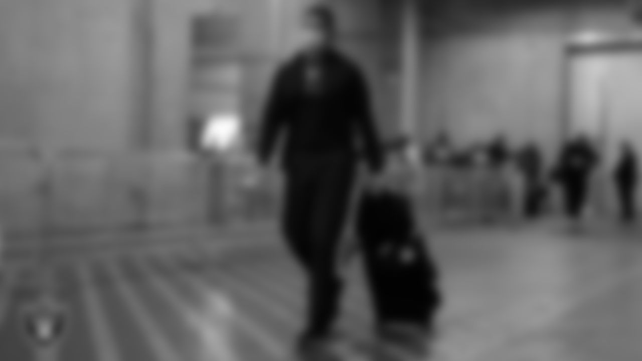 Las Vegas Raiders head strength and conditioning coach A.J. Neibel arrives to the postseason away game against the Cincinnati Bengals.
