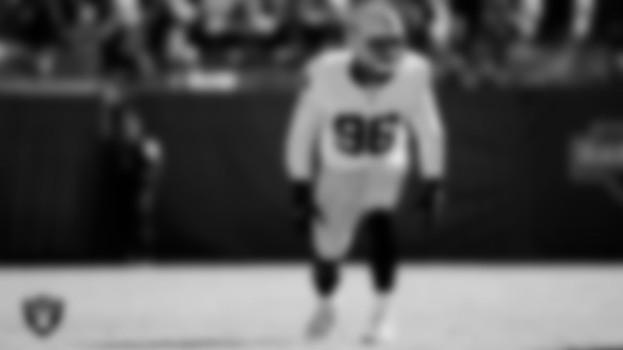 Las Vegas Raiders defensive end Isaac Rochell (96) during the regular season away game against the Chicago Bears at Soldier Field.